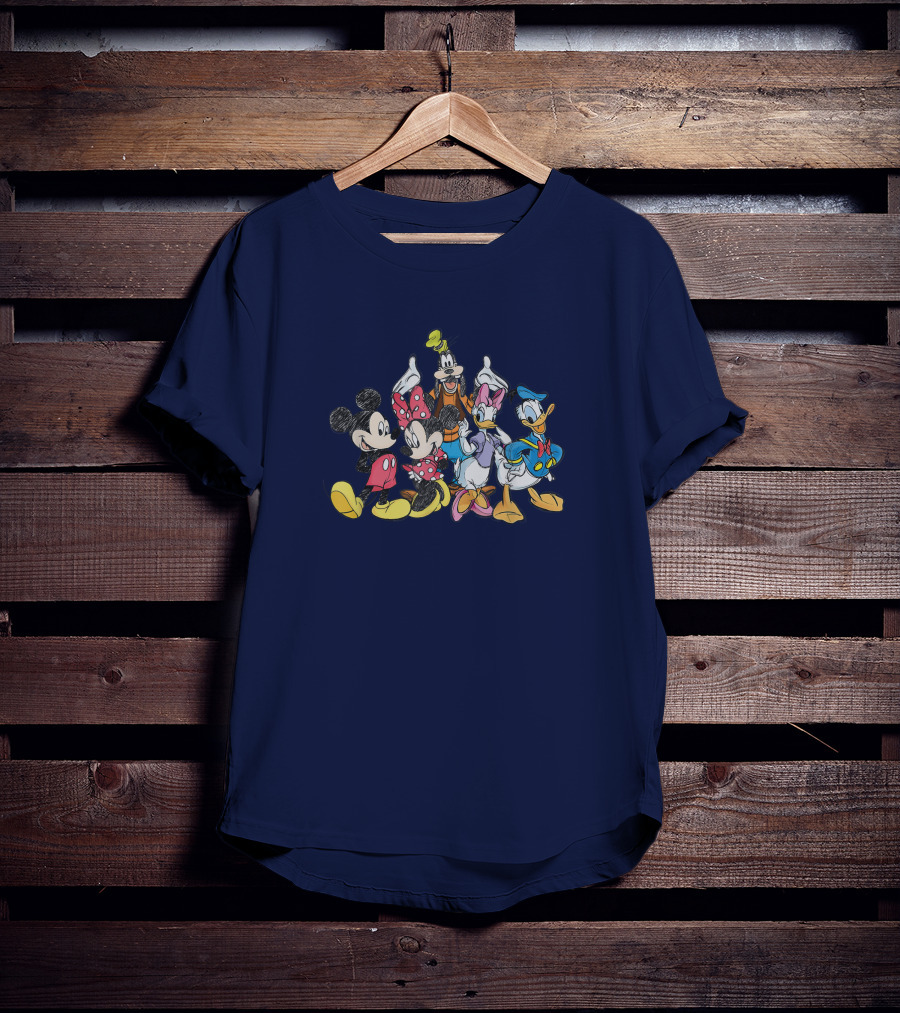Mickey Mouse Minnie Goofy Pluto Donald Duck Disney Friends T-Shirt