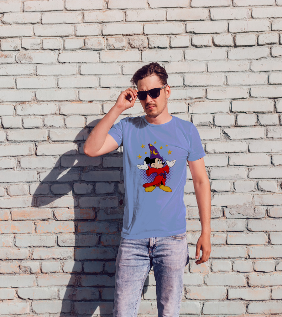 Mickey Mouse Wizard Sorcerer's Apprentice Magic Stars T-Shirt