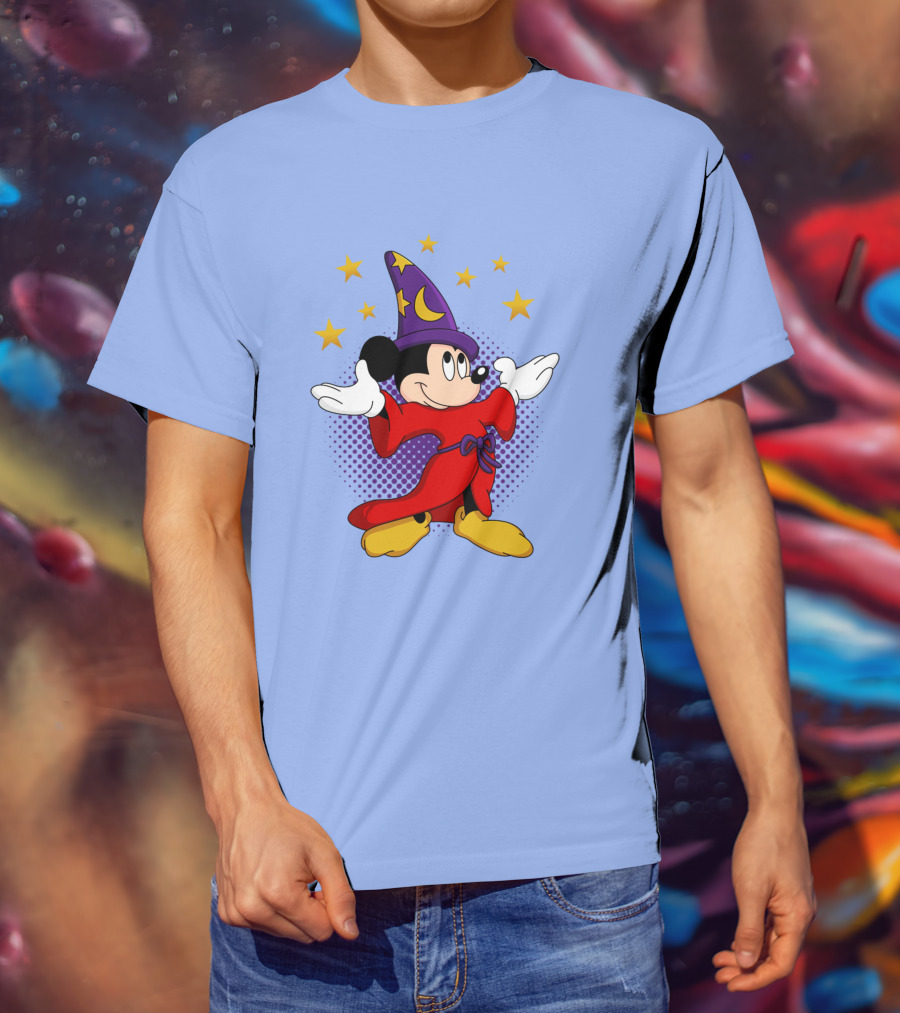 Mickey Mouse Wizard Sorcerer's Apprentice Magic Stars T-Shirt