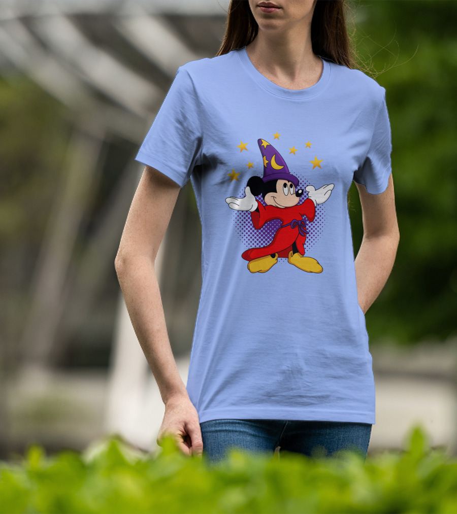 Mickey Mouse Wizard Sorcerer's Apprentice Magic Stars T-Shirt