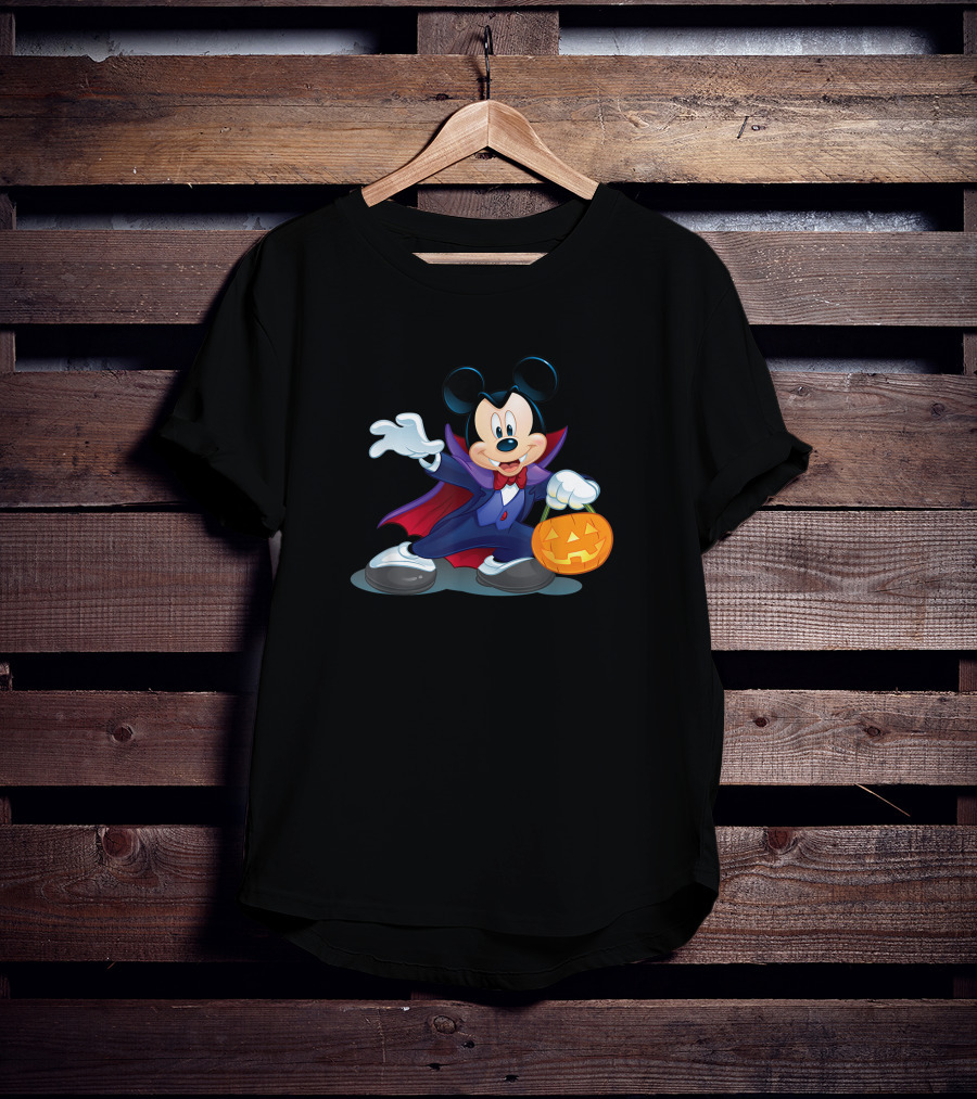 Disney Halloween Mickey Mouse Vampire Pumpkin T-Shirt