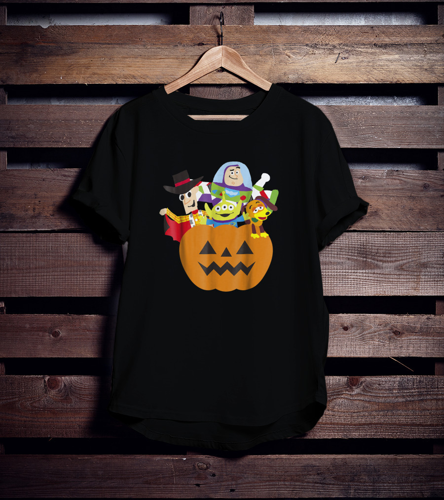 Disney Pixar Toy Story Characters In Halloween Pumpkin Costume T-Shirt