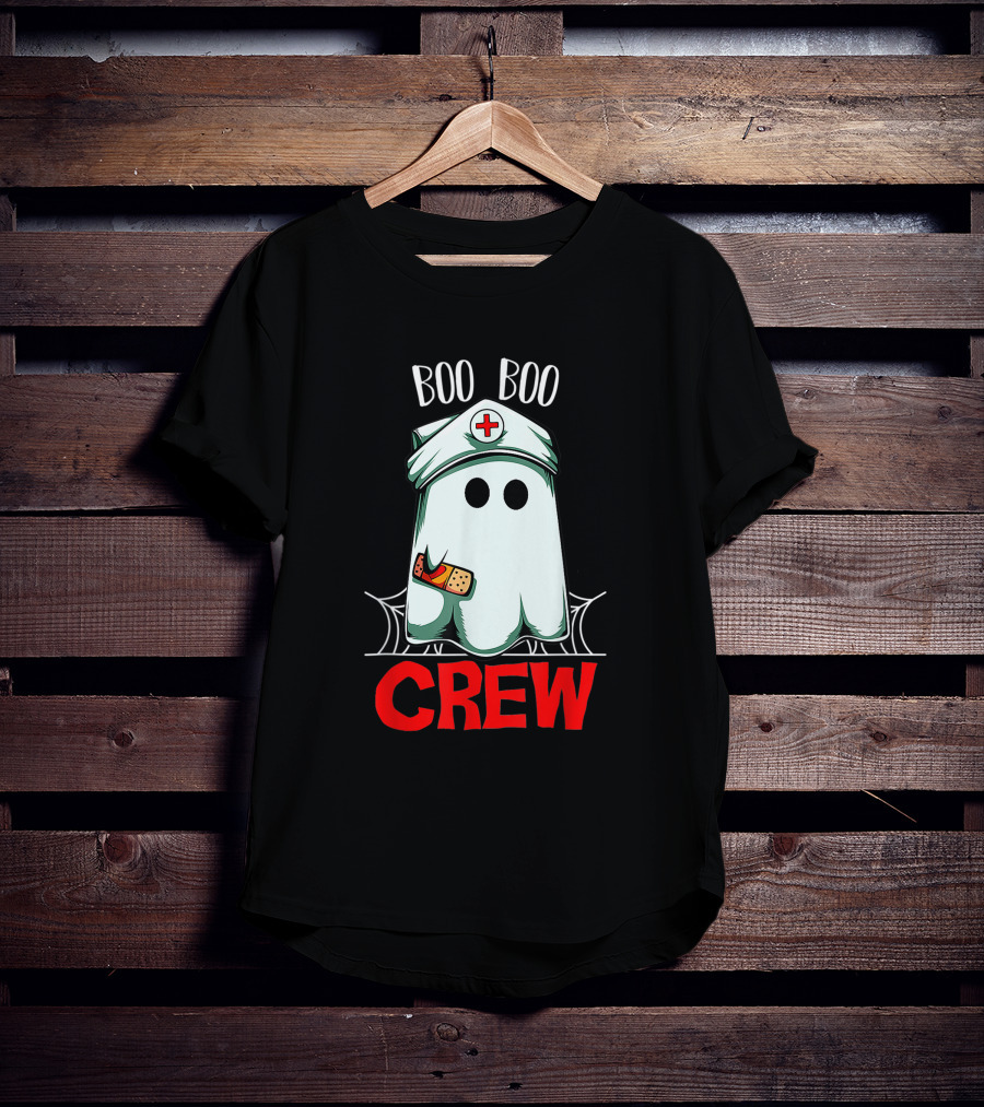 Boo Boo Halloween Crew Nurse Ghost Funny Scary T-Shirt