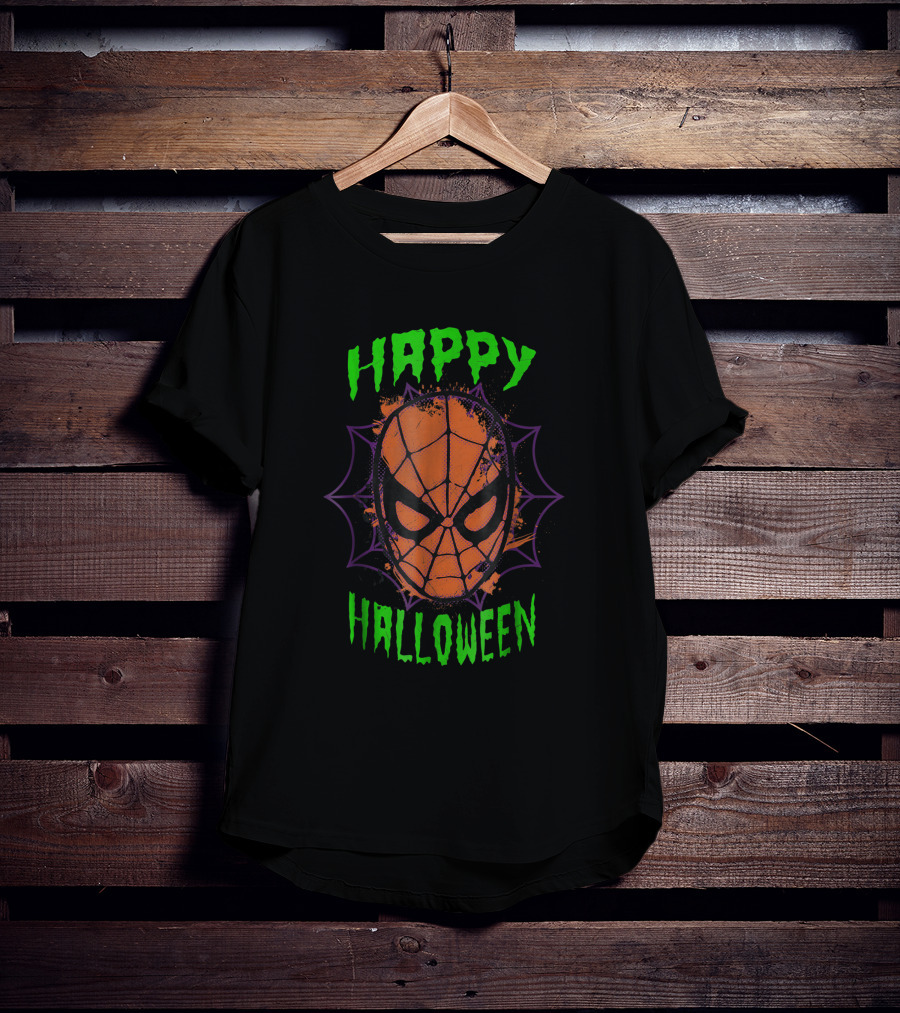 Marvel Spider Man Mask Happy Halloween T-Shirt