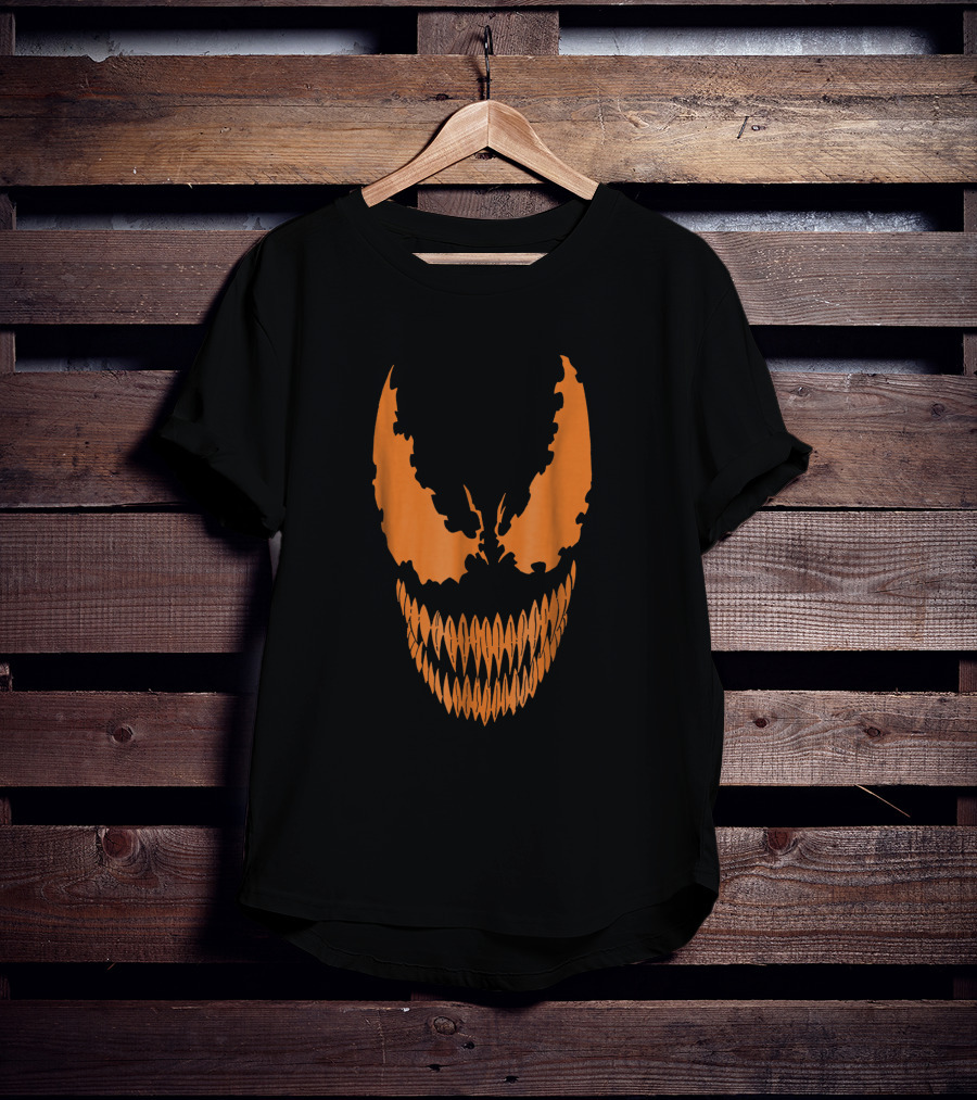 Marvel Venom Orange Face Iconic Symbiote Grin T-Shirt