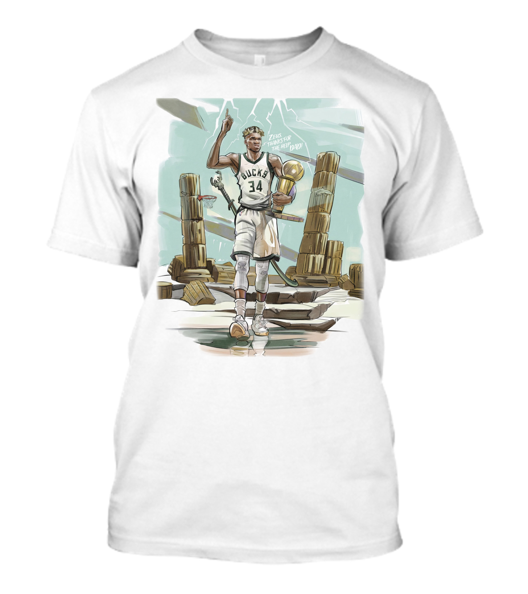 Bucks Zeus Thanks For The Help Dad T-Shirt