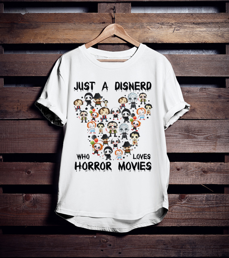 Just A Disnerd Who Loves Horror Movies Mickey Face T-Shirt