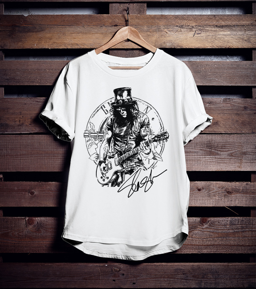 Slash Guns N' Roses Vintage Style Drawing T-Shirt