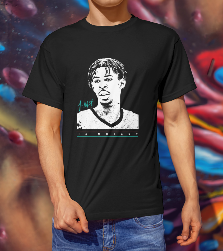 J Morant Headshot Signature JA MORANT T-Shirt