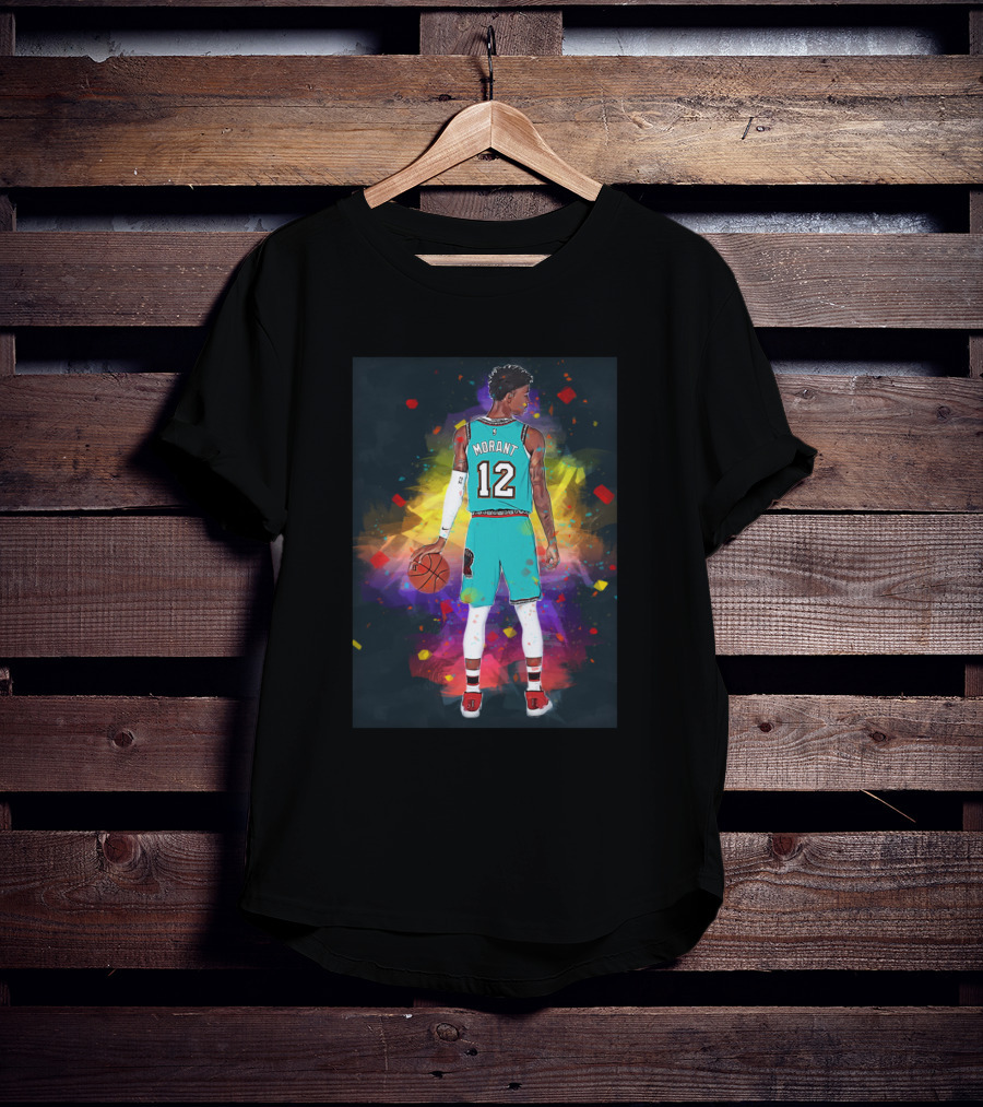 Ja Morant 12 Memphis Grizzlies Colorful Basketball T-Shirt