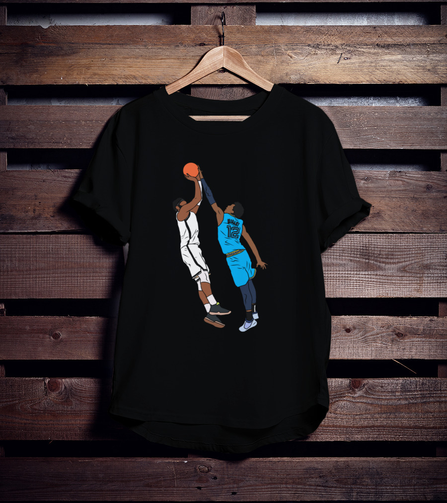 Ja Morant Blocks Kyrie Game Winner Basketball Moment T-Shirt