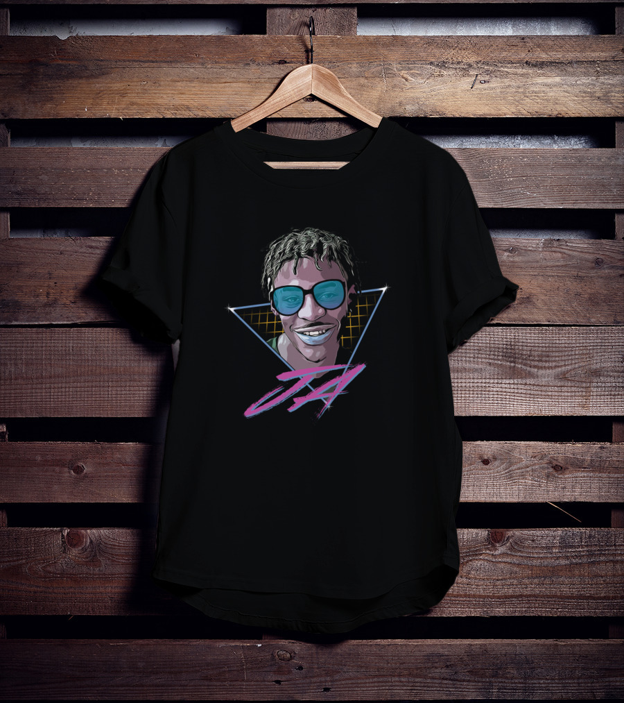Retro JA Morant Neon Sunglasses Smile T-Shirt