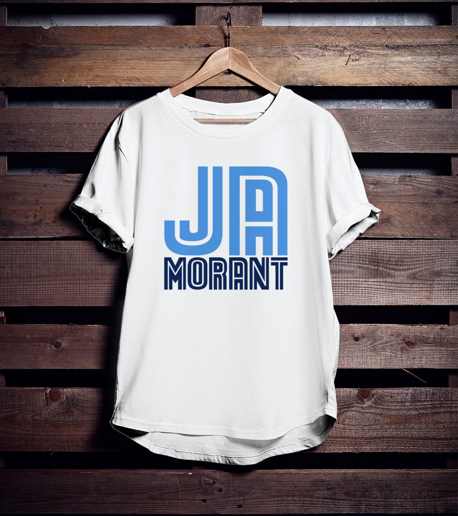 Ja Morant Memphis Basketball Blue Text T-Shirt