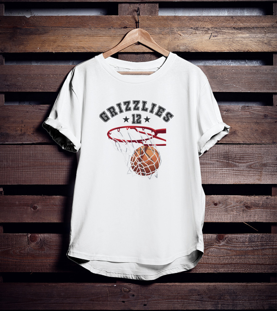 Grizzlies 12 Basketball Hoop Dunk T-Shirt