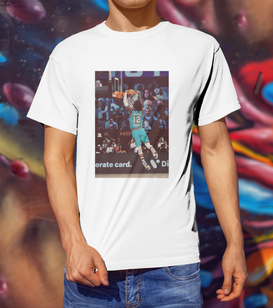 Funny Slamdunk Morant Number 12 Basketball Dunking Scene T-Shirt