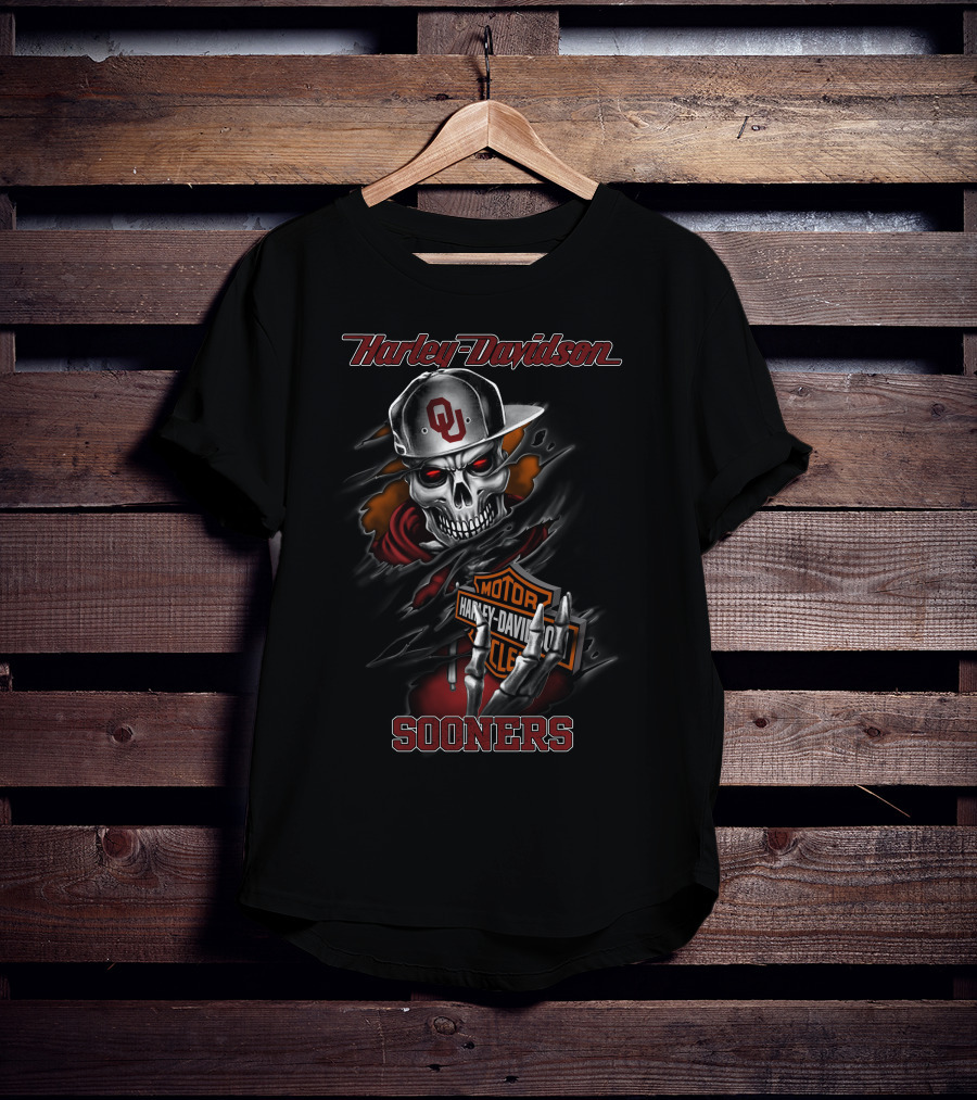Harley Davidson Sooners Ou Skull T-Shirt