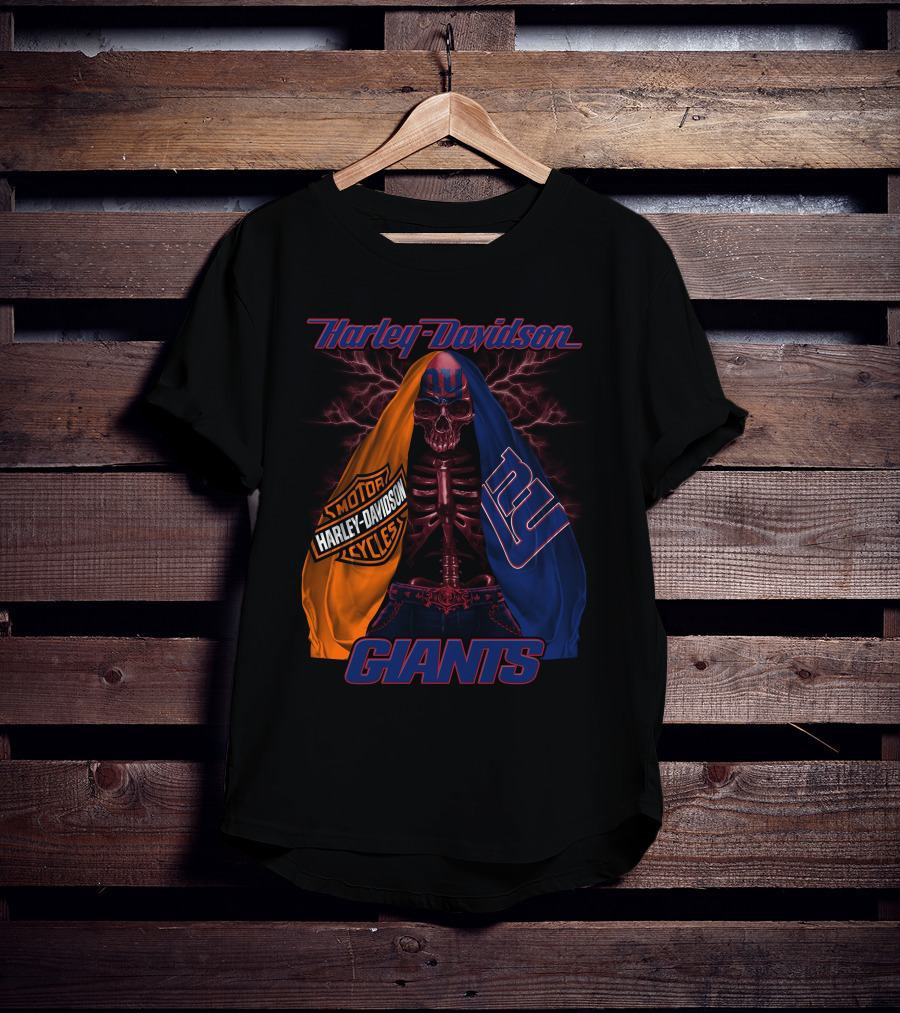 Harley Davidson New York Giants Motorcycles Hd0903 T-Shirt