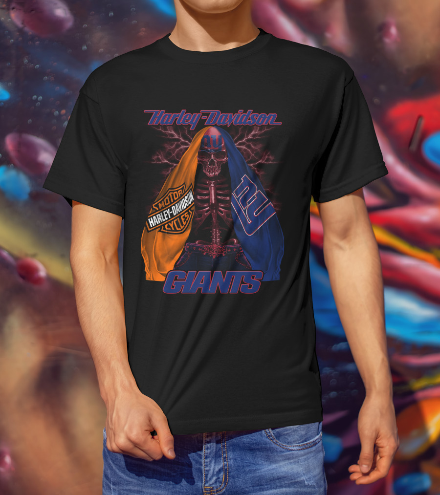 Harley Davidson New York Giants Motorcycles Hd0903 T-Shirt