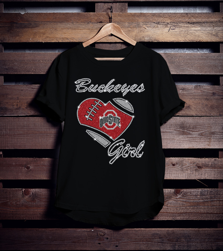 Ohio State Buckeyes Heart Football Buckeyes Girl Shirt T-Shirt