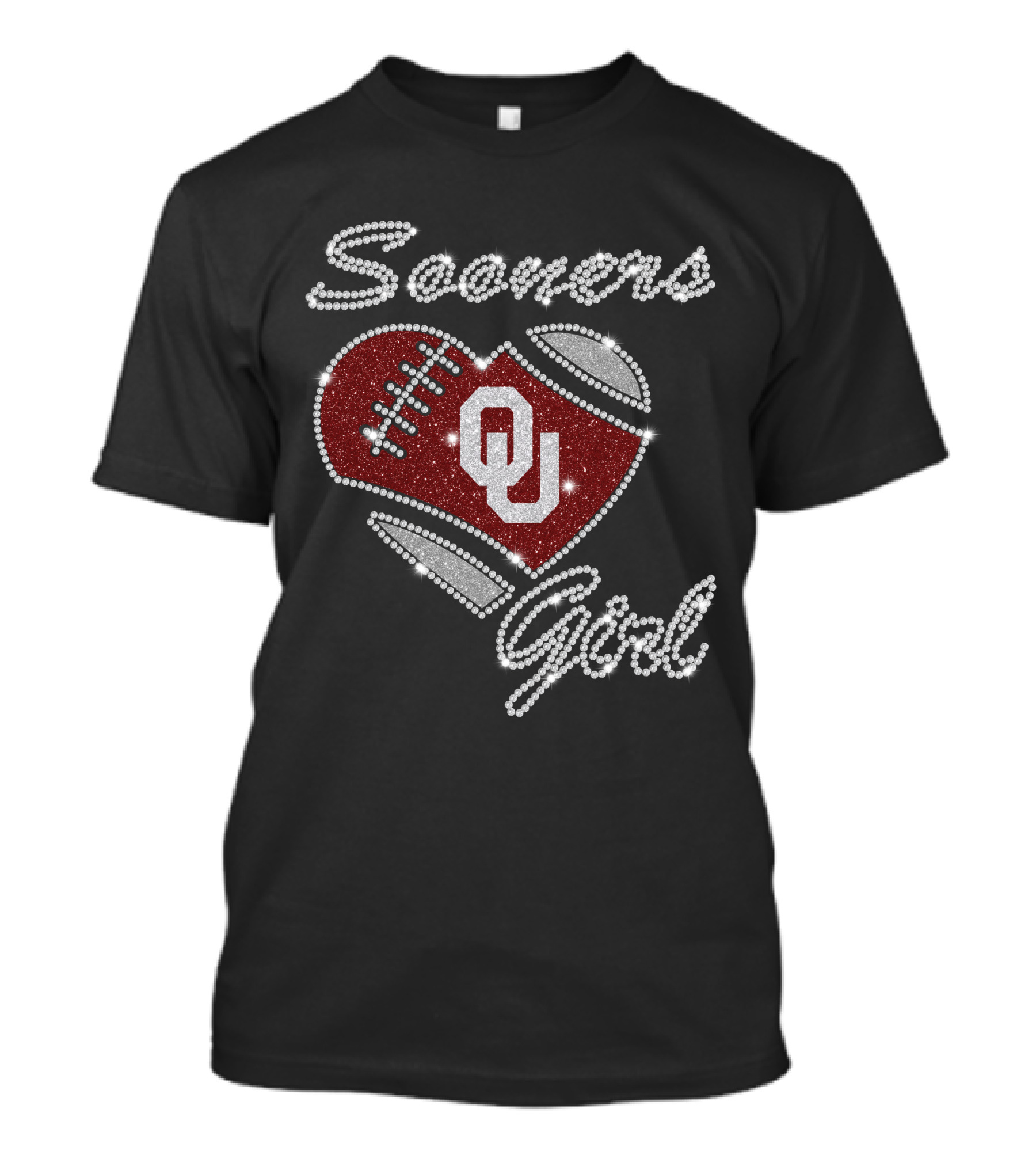 Sooners Girl Ou Football Heart Design G1003 Oklahoma Sooners T-Shirt