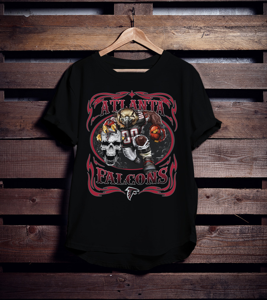 Atlanta Falcons Fierce Football Eagle With Skull T-Shirt