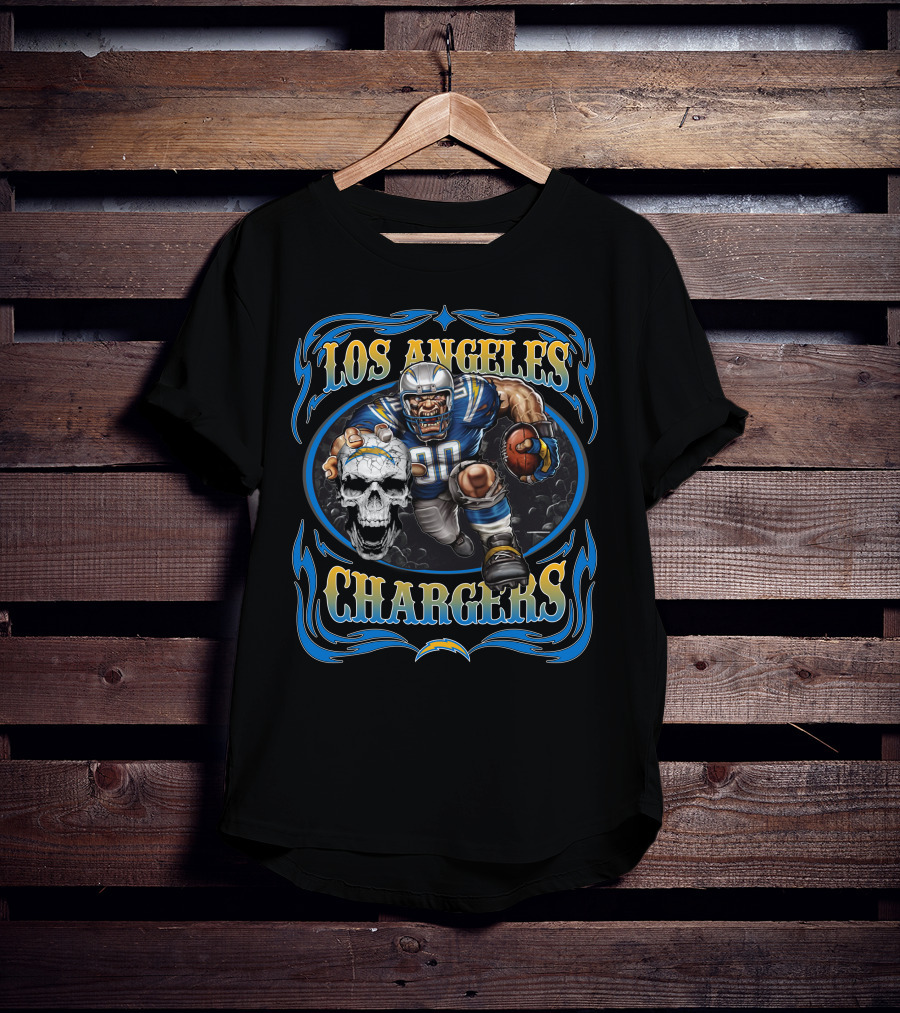 Los Angeles Chargers Football Warrior Skull T-Shirt