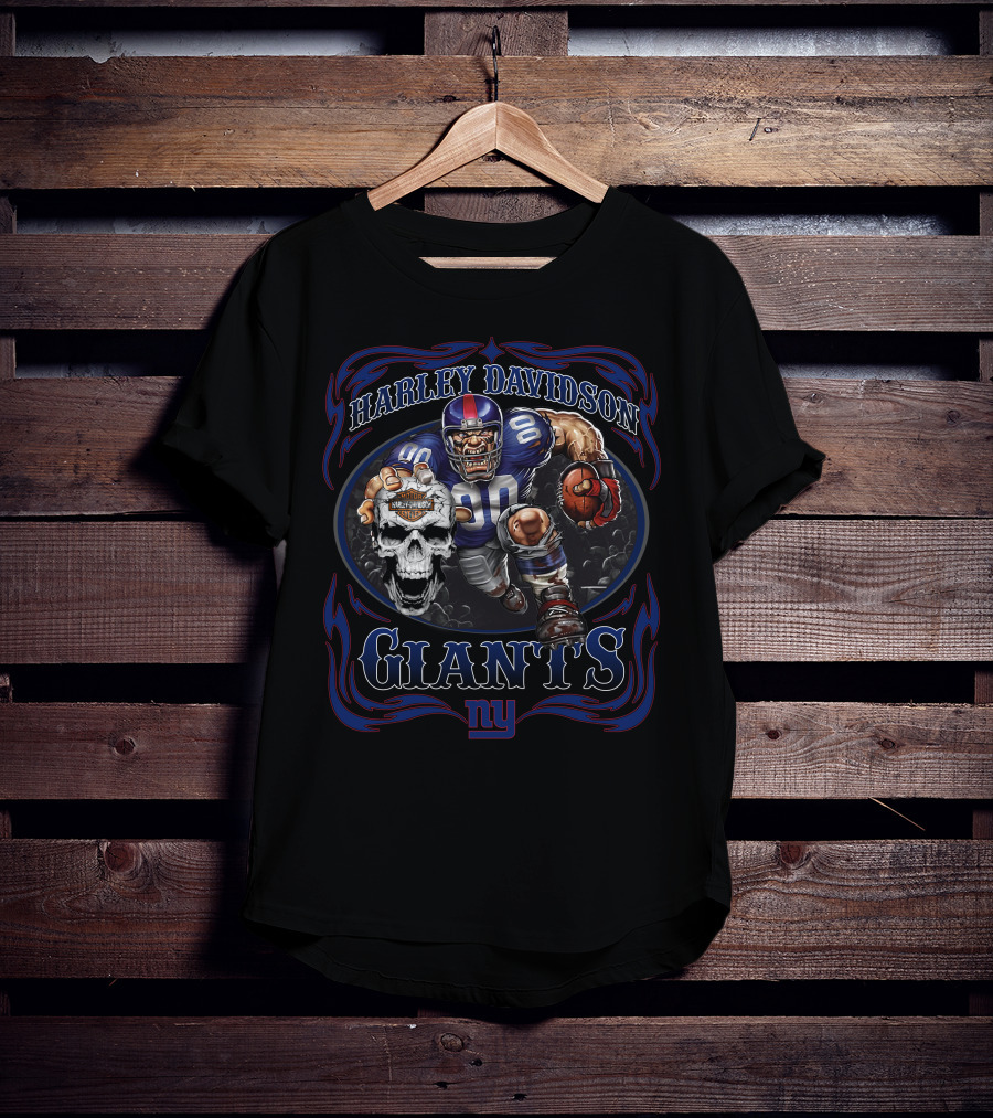 Harley Davidson New York Giants Football Player T-Shirt