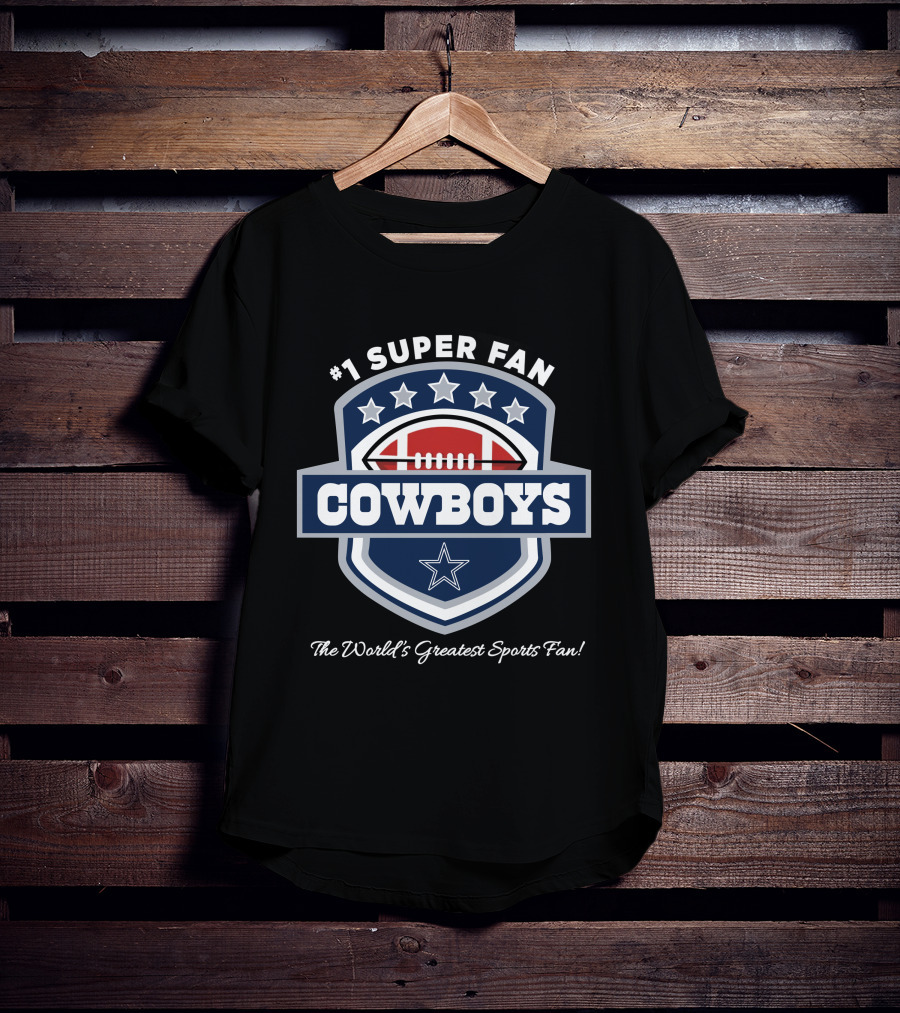 Dallas Cowboys Stars And Football Shield T-Shirt