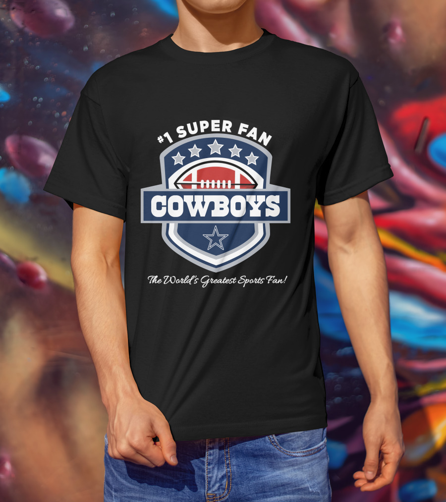 Dallas Cowboys Stars And Football Shield T-Shirt