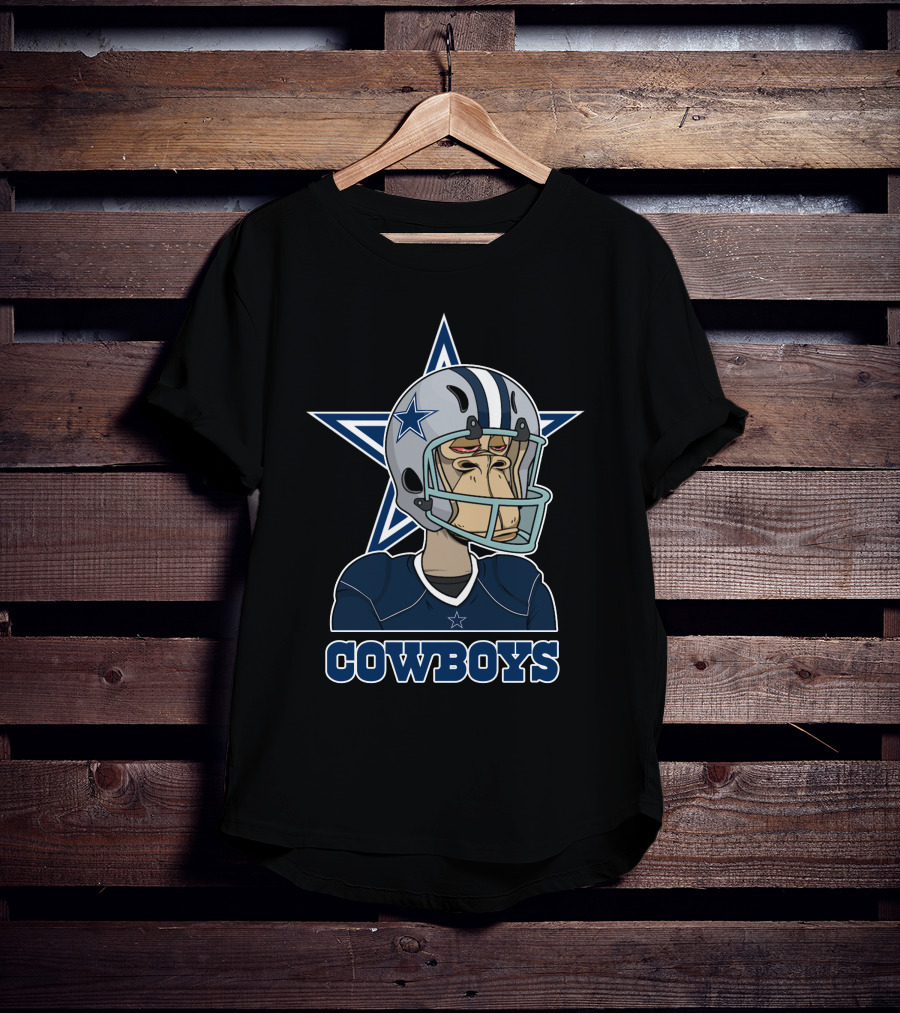 Cowboys Star Helmet Monkey Football Player T-Shirt