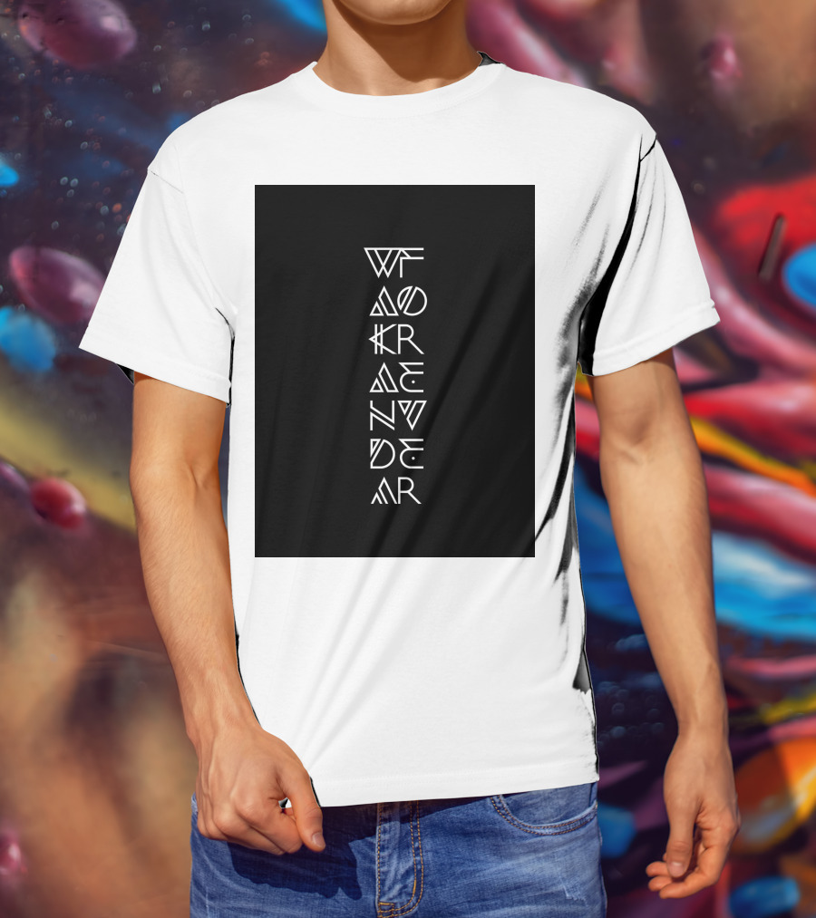 Wakanda Forever Vertical Tribal Text T-Shirt