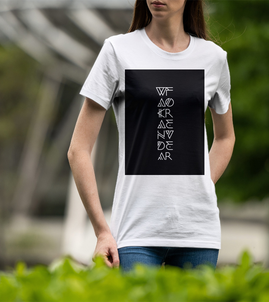 Wakanda Forever Vertical Tribal Text T-Shirt