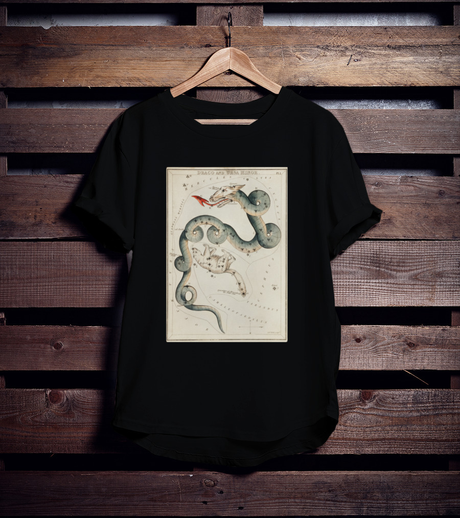 Draco And Ursa Minor Celestial Map T-Shirt