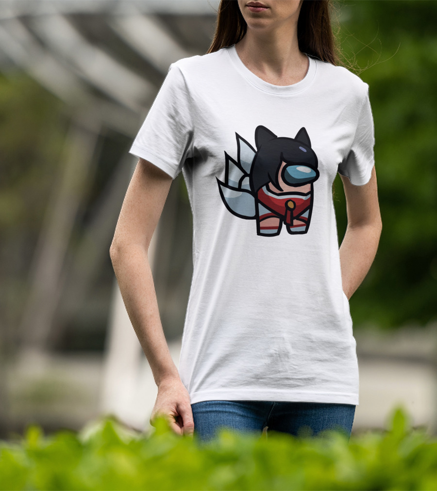 Among Us Character Cosplaying Ahri From League Of Legends T-Shirt