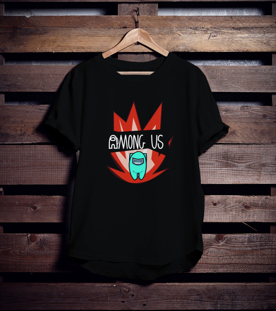 AMONG US Cyanmc4qd Crewmate With Fiery Background T-Shirt