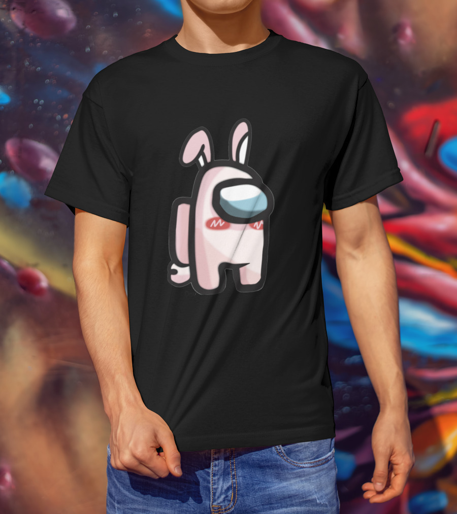 Among Us Bunny Costume Blush Fanart T-Shirt