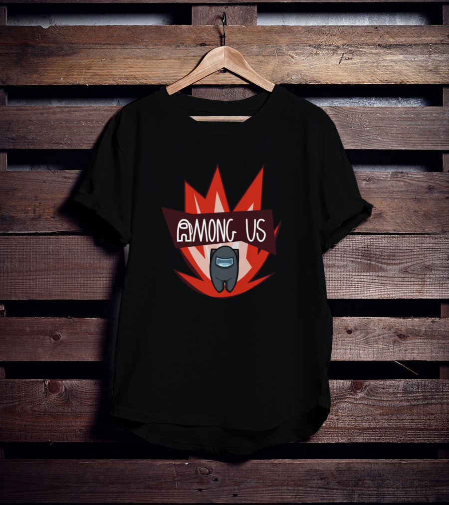 Among Us Gray Crewmate Exploding Background T-Shirt