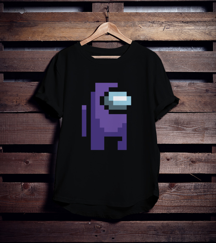 Among Us Purple Character Pixel T-Shirt