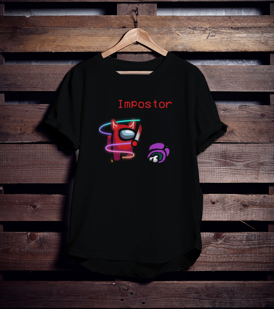 Among Us Impostor Red Crewmate With Knife And Purple Crewmate Defeated T-Shirt