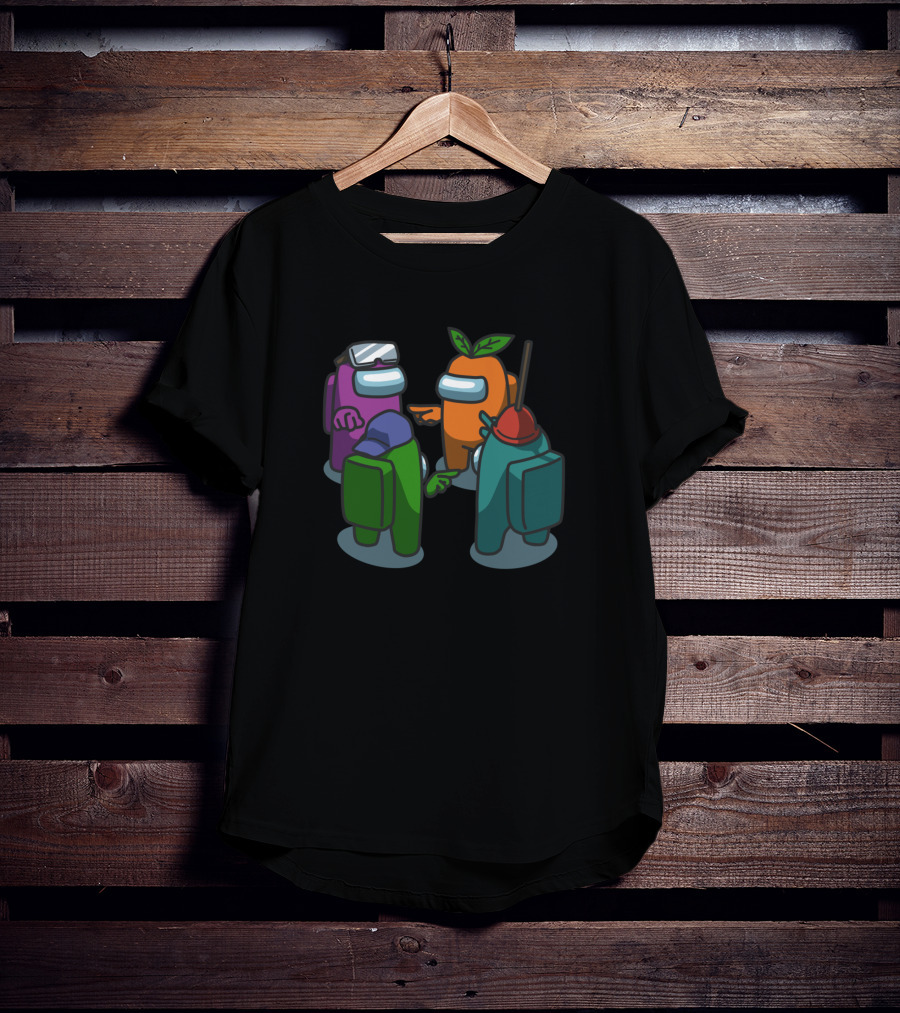 Among Us Characters Discussion With Unique Hats And Leaves T-Shirt