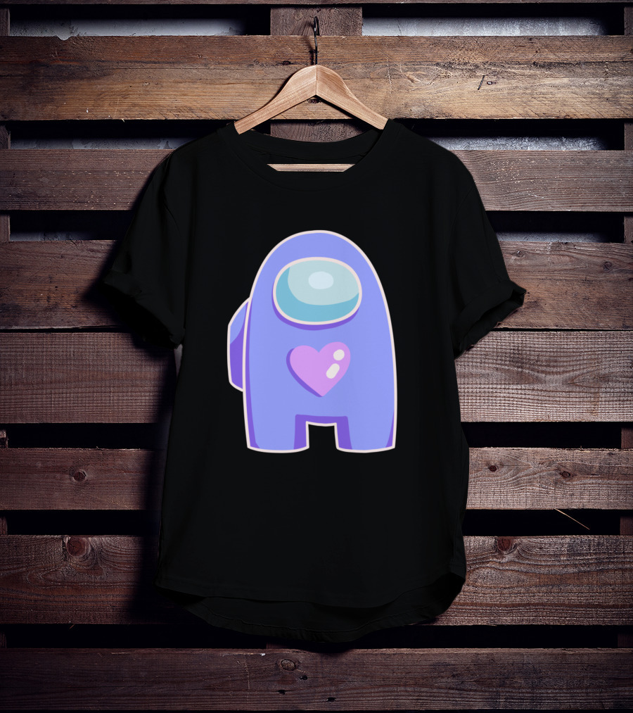 Blue Violet Among Us Crewmate Heart T-Shirt