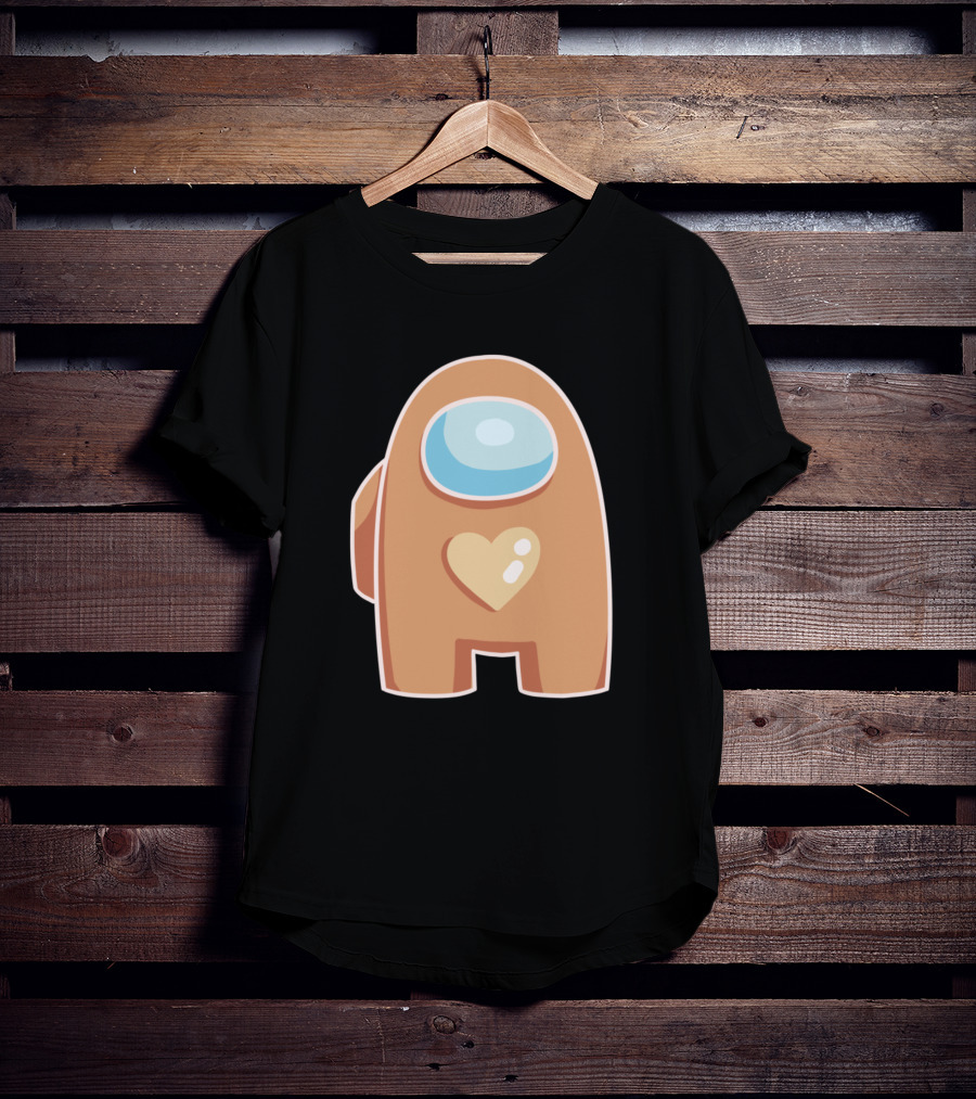 Brown Crewmate With Heart Among Us T-Shirt