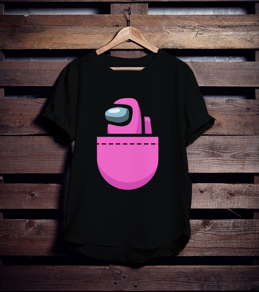 Among Us Pink Crewmate Pocket T-Shirt