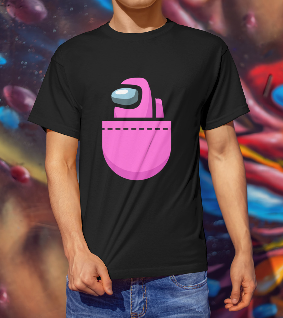 Among Us Pink Crewmate Pocket T-Shirt