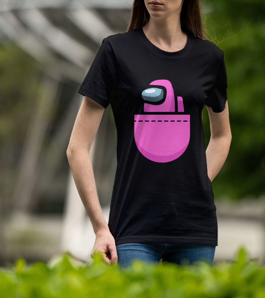 Among Us Pink Crewmate Pocket T-Shirt