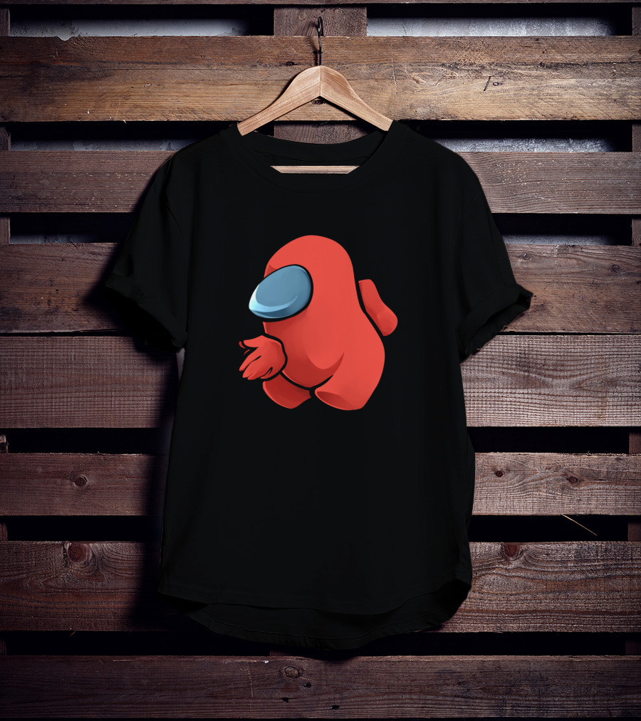Sus Red Crewmate Character With Hand Gesture T-Shirt