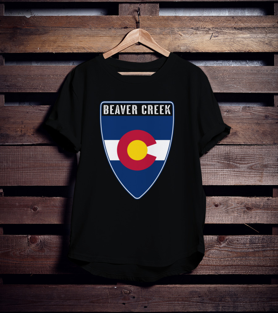 Beaver Creek Colorado Flag Shield Emblem T-Shirt