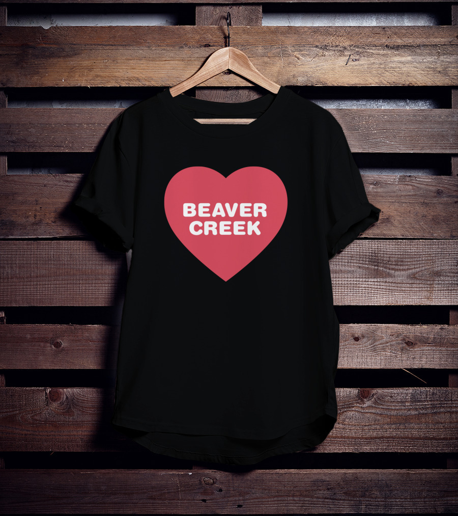 Beaver Creek Red Heart Bold Font T-Shirt