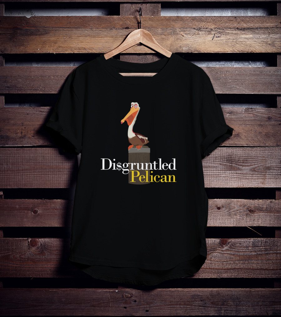 Di$Gruntled Pelican Perched Wooden Post T-Shirt