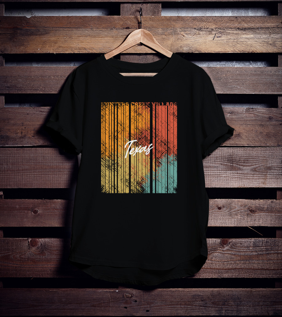 Hunters Creek Village Texas Vintage Retro Style Stripes T-Shirt